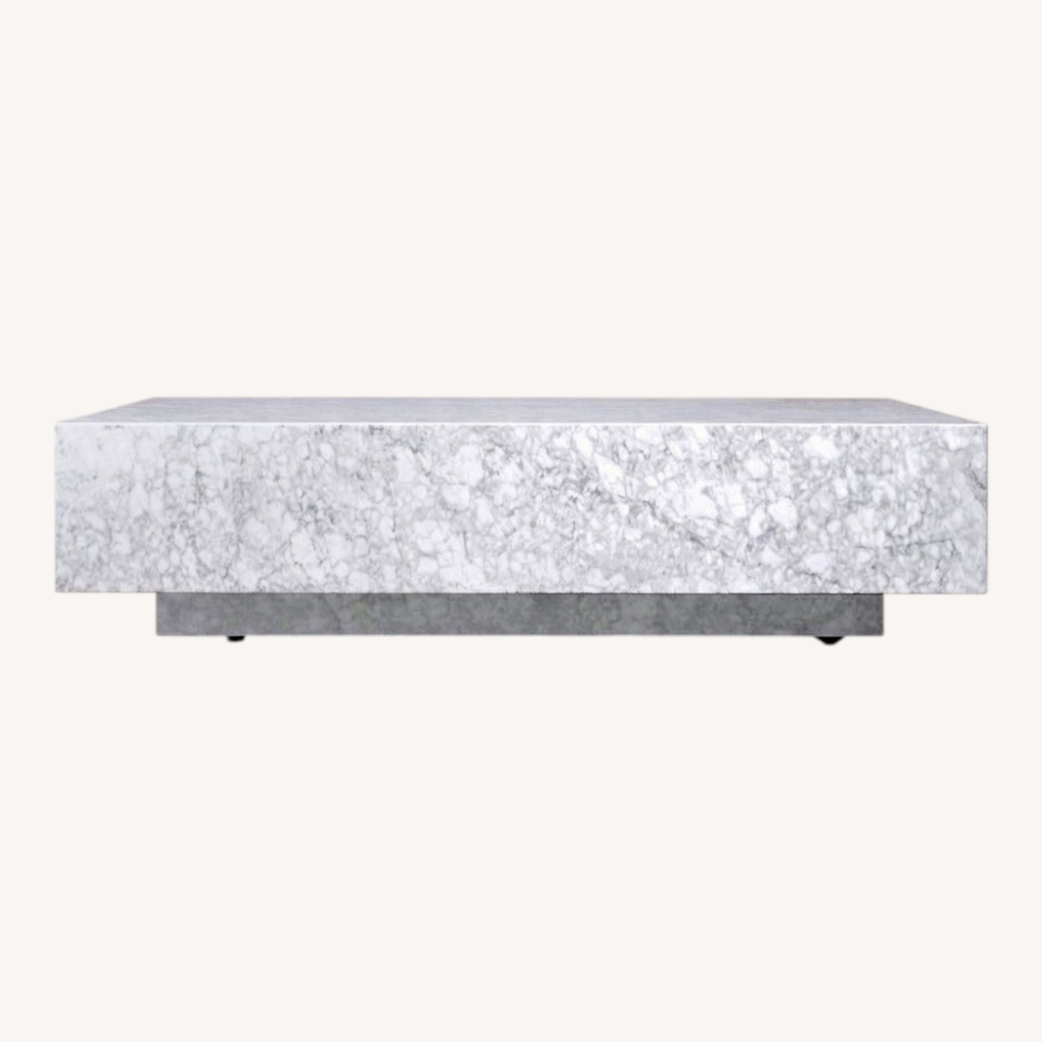 Restoration Hardware White Marble Coffee Table - image-0