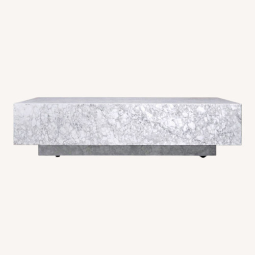 Used Restoration Hardware White Marble Coffee Table for sale on AptDeco