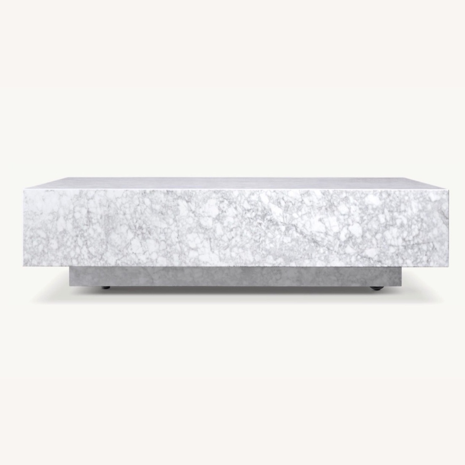 Restoration Hardware White Marble Coffee Table - image-1