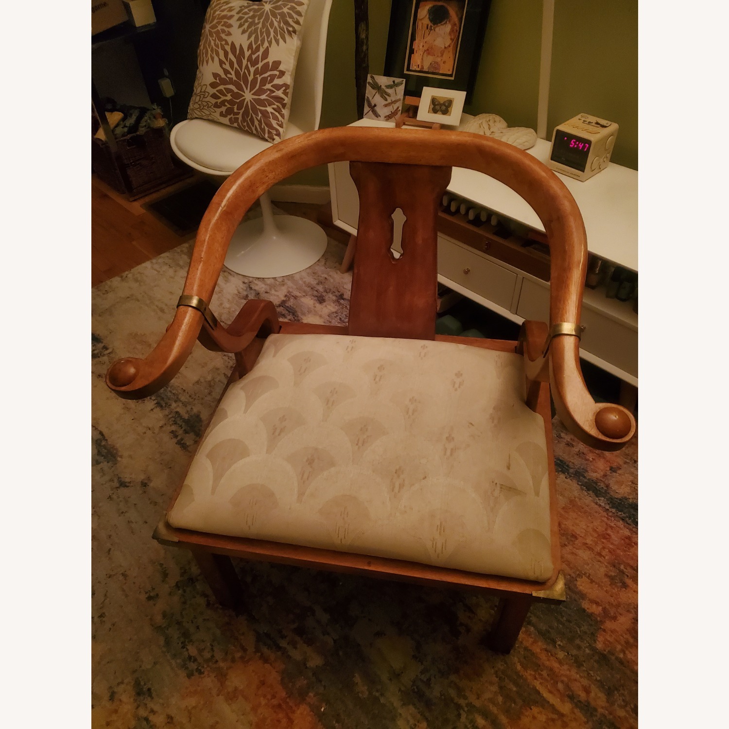 Vintage/Antique Finds Natural Wood Accent Chair - image-1