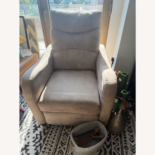 Used Light Brown Suede Recliner for sale on AptDeco