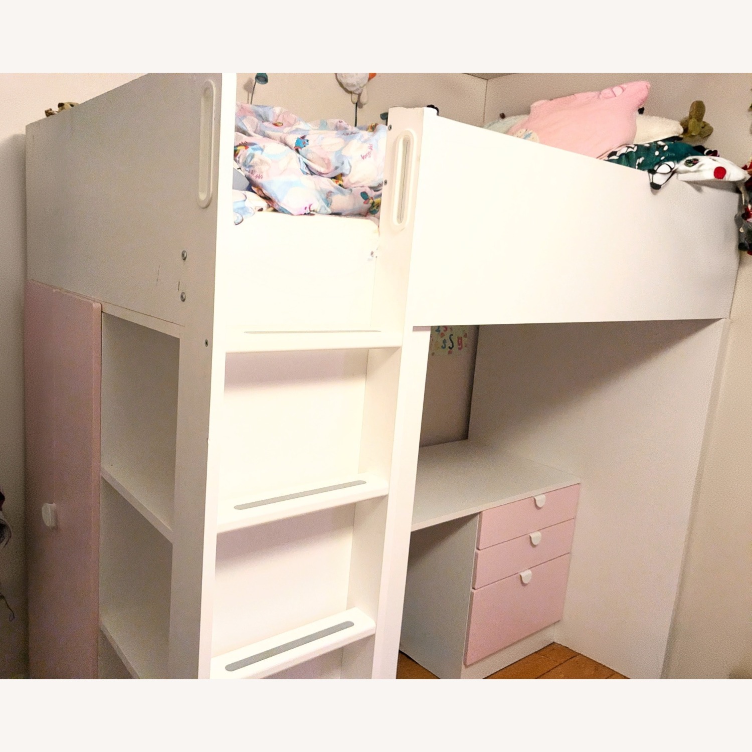 IKEA Smastad Pink Wood Bunk Bed - image-1