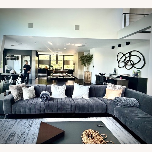 Used Roche Bobois Dark Velvet Reclining Couch  for sale on AptDeco