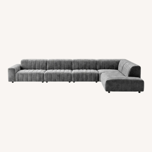 Used Roche Bobois Dark Velvet Reclining Couch for sale on AptDeco