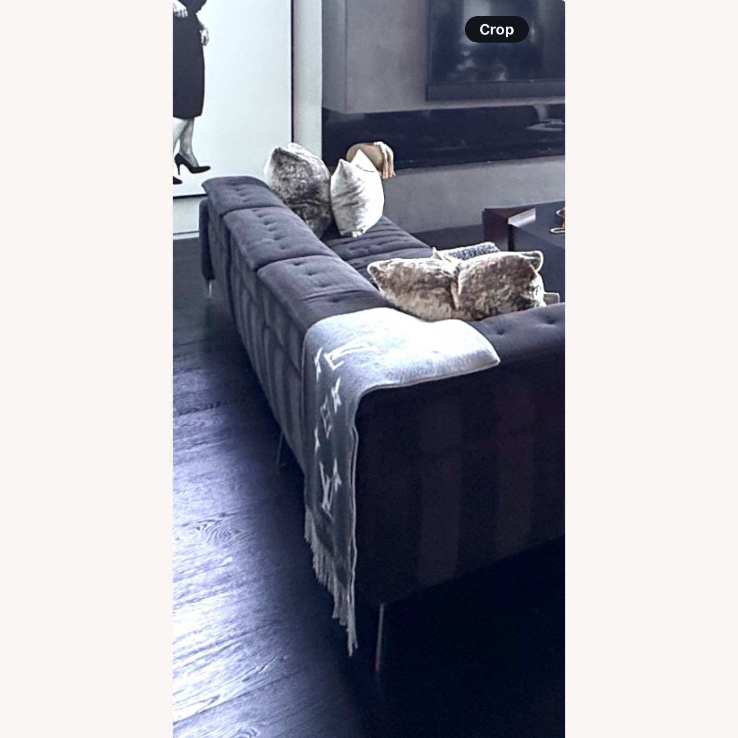 Roche Bobois Dark Velvet Reclining Couch  - image-3