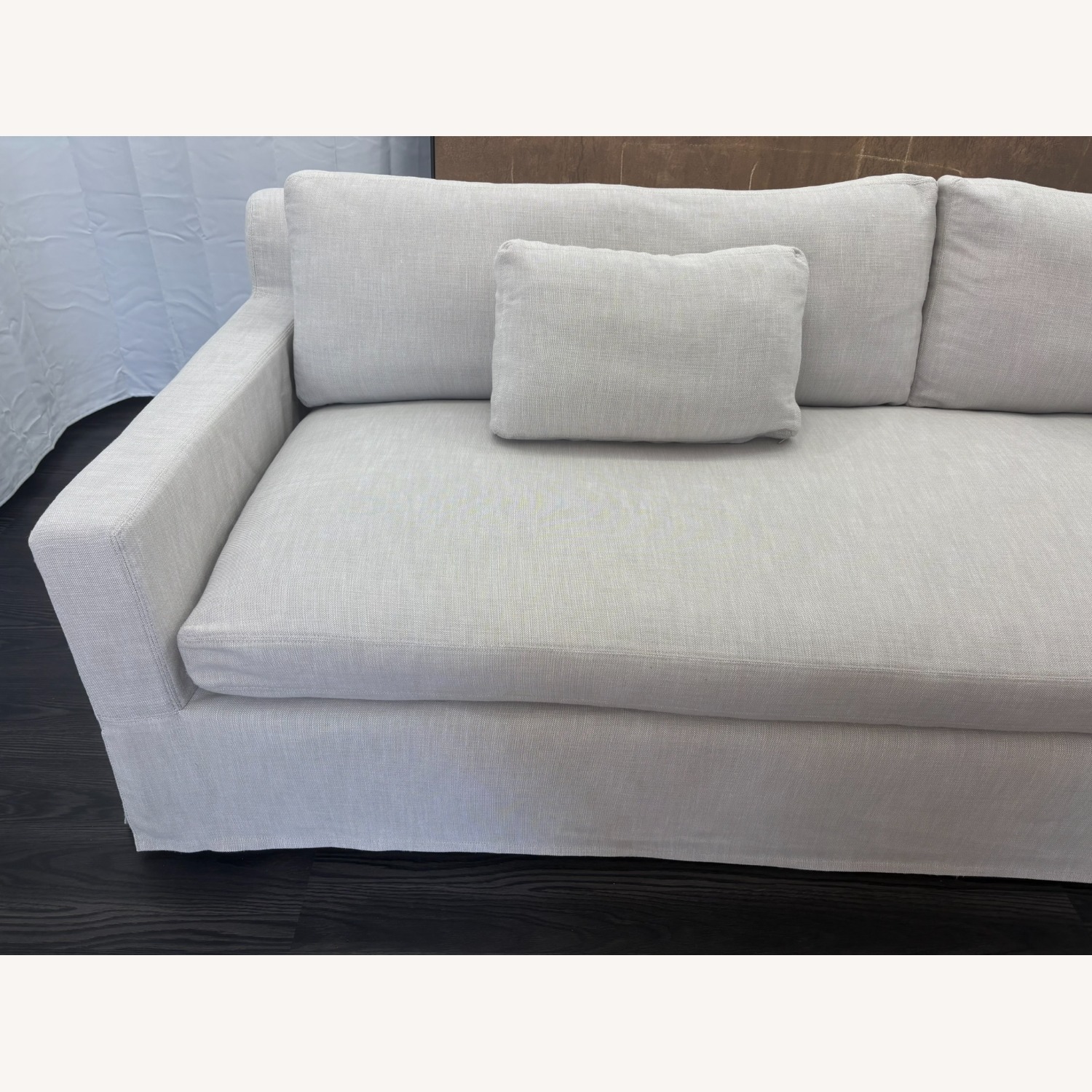 Restoration Hardware Belgian Track Arm Sofa 9' Luxe Depth | Dove - image-11