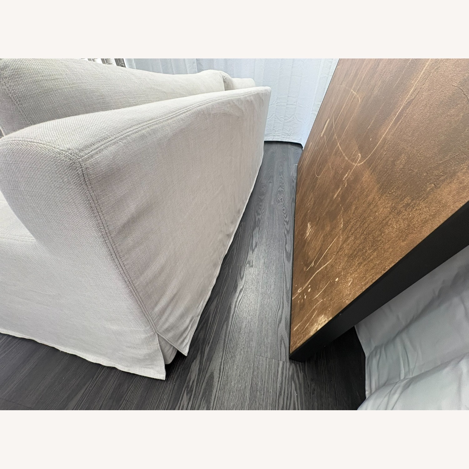 Restoration Hardware Belgian Track Arm Sofa 9' Luxe Depth | Dove - image-10