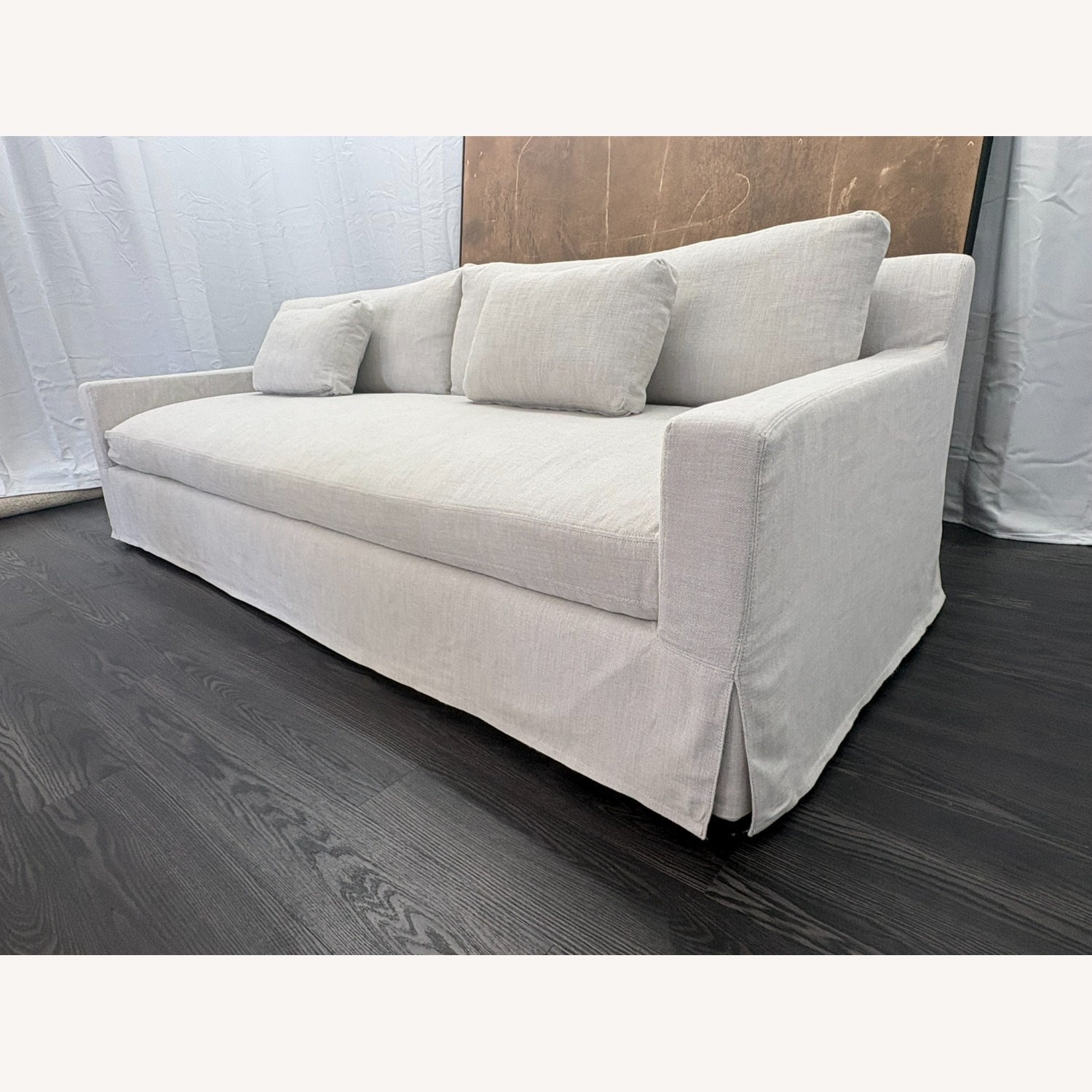 Restoration Hardware Belgian Track Arm Sofa 9' Luxe Depth | Dove - image-27