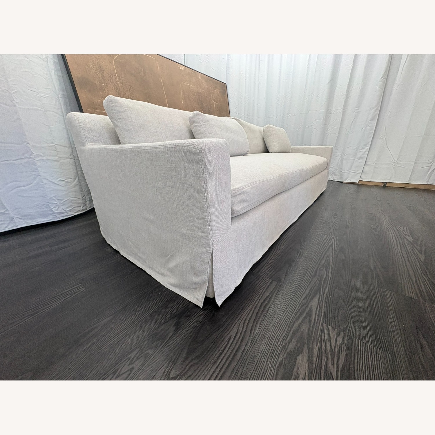 Restoration Hardware Belgian Track Arm Sofa 9' Luxe Depth | Dove - image-13