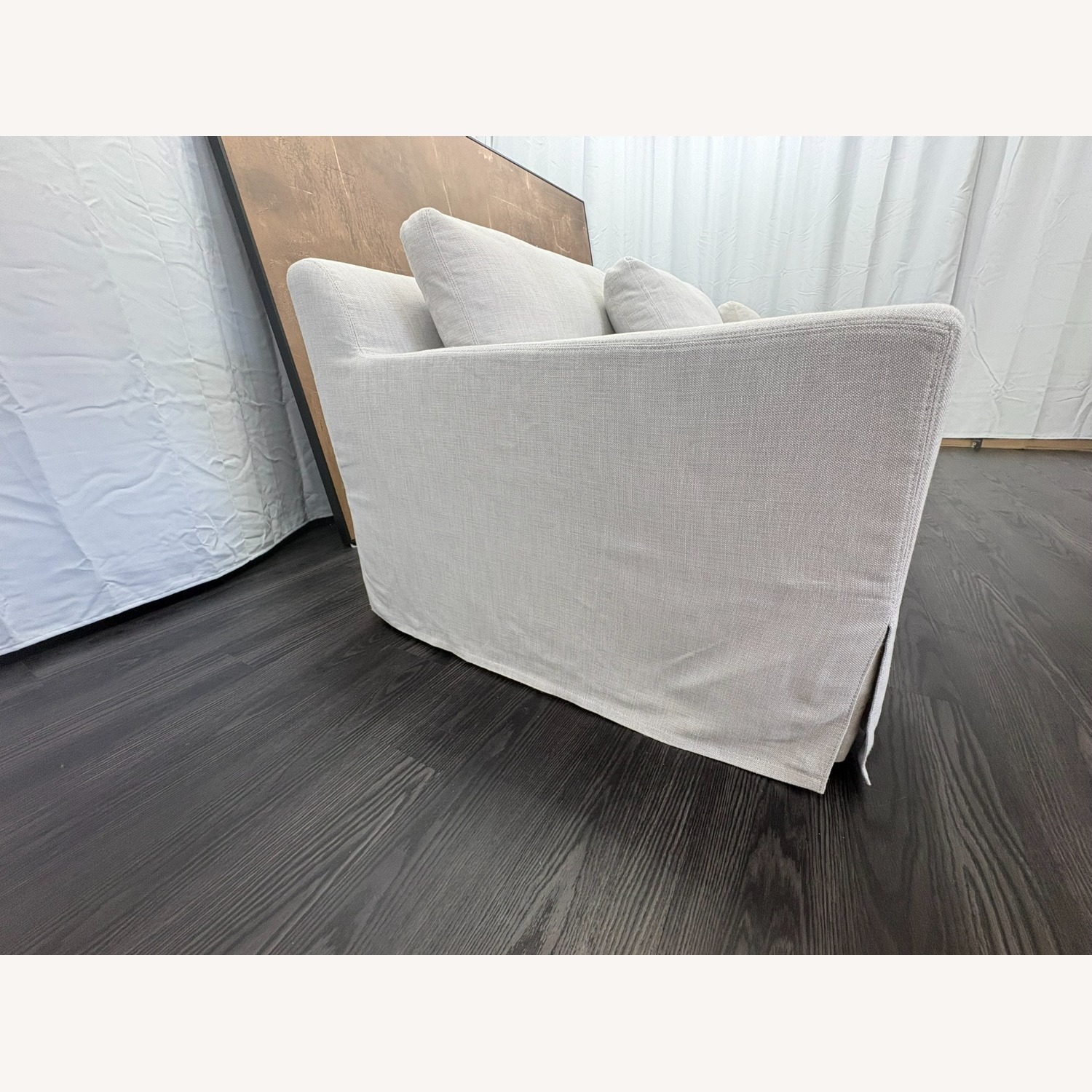 Restoration Hardware Belgian Track Arm Sofa 9' Luxe Depth | Dove - image-6