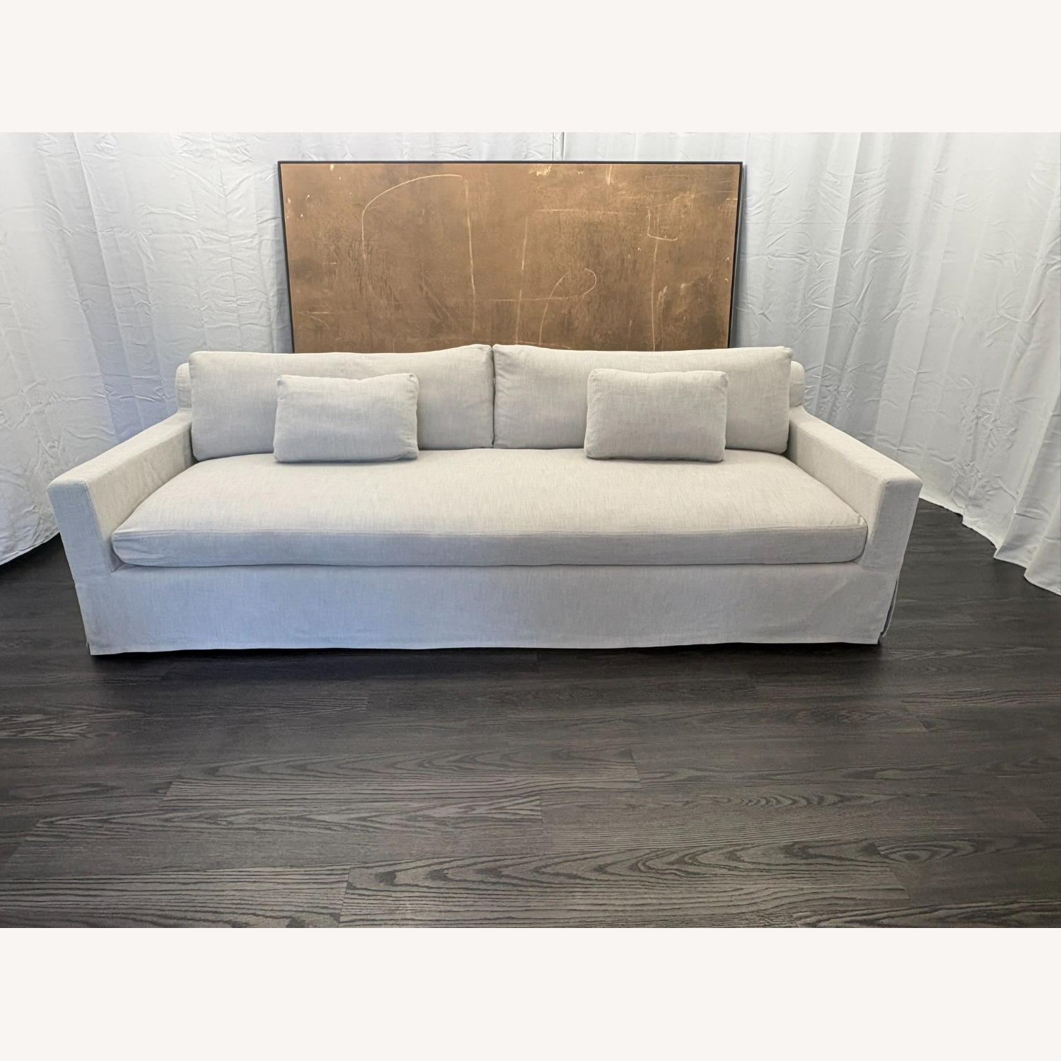 Restoration Hardware Belgian Track Arm Sofa 9' Luxe Depth | Dove - image-9