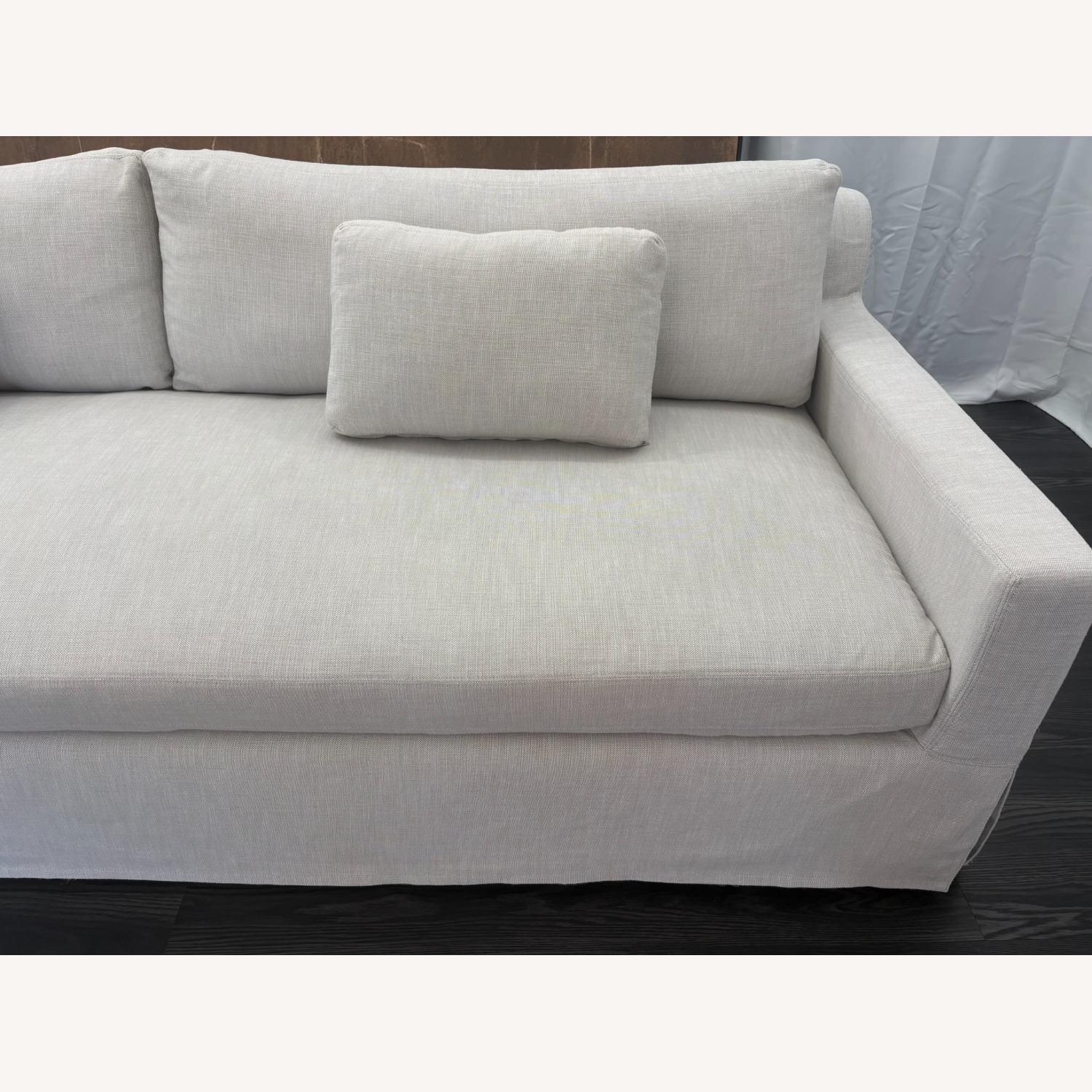 Restoration Hardware Belgian Track Arm Sofa 9' Luxe Depth | Dove - image-19