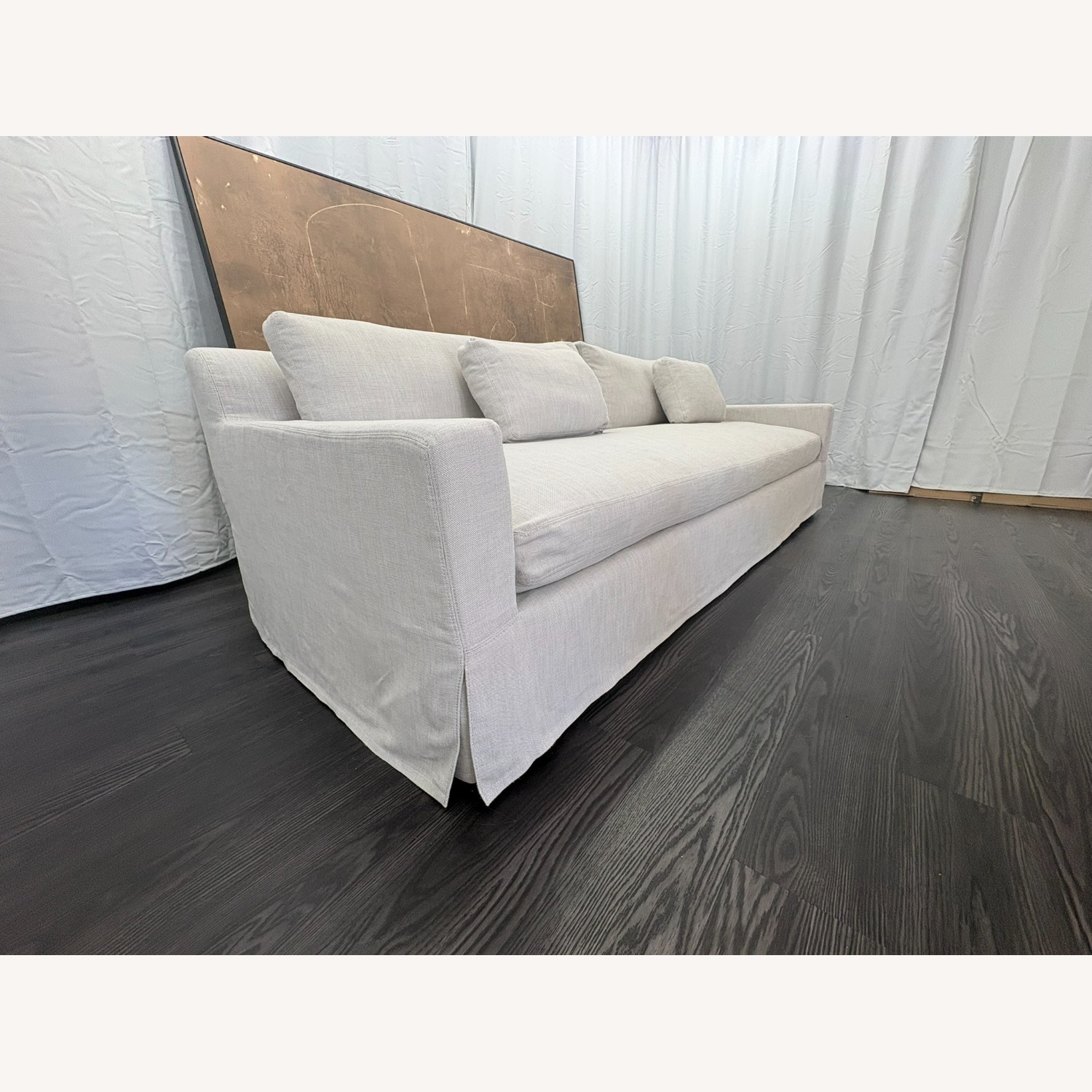 Restoration Hardware Belgian Track Arm Sofa 9' Luxe Depth | Dove - image-18