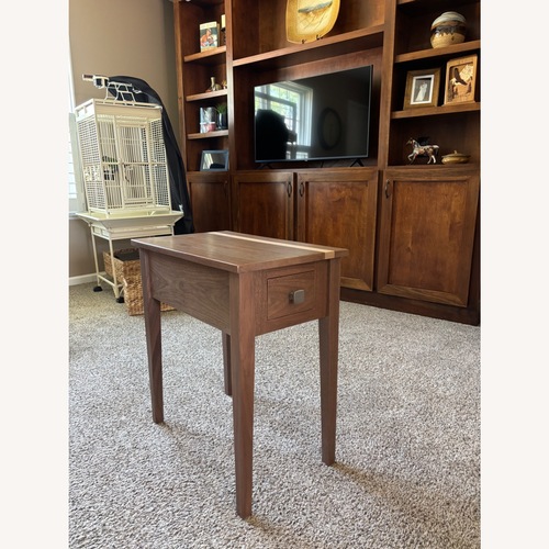 Used Hand Made Light Brown Wood Side Table for sale on AptDeco