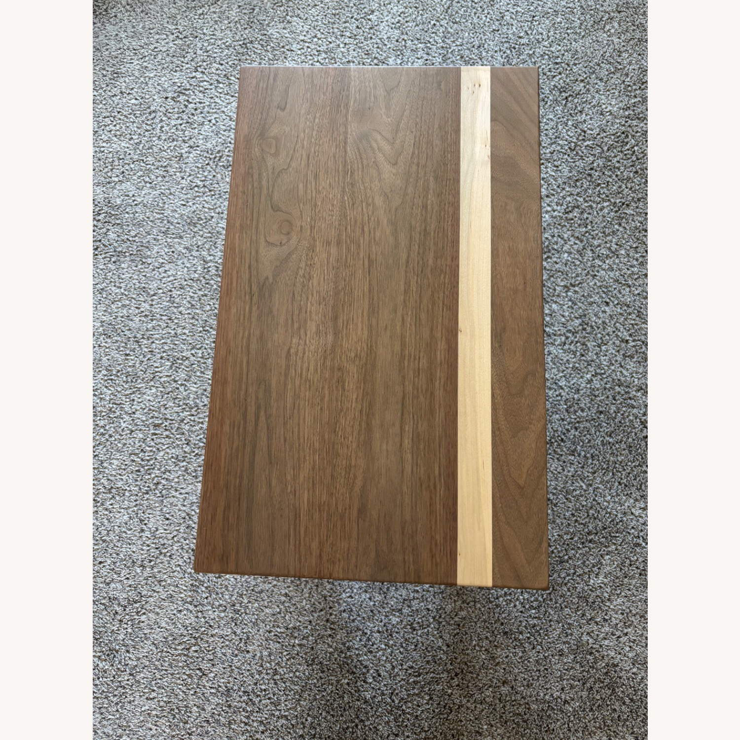 Hand Made Light Brown Wood Side Table - image-3