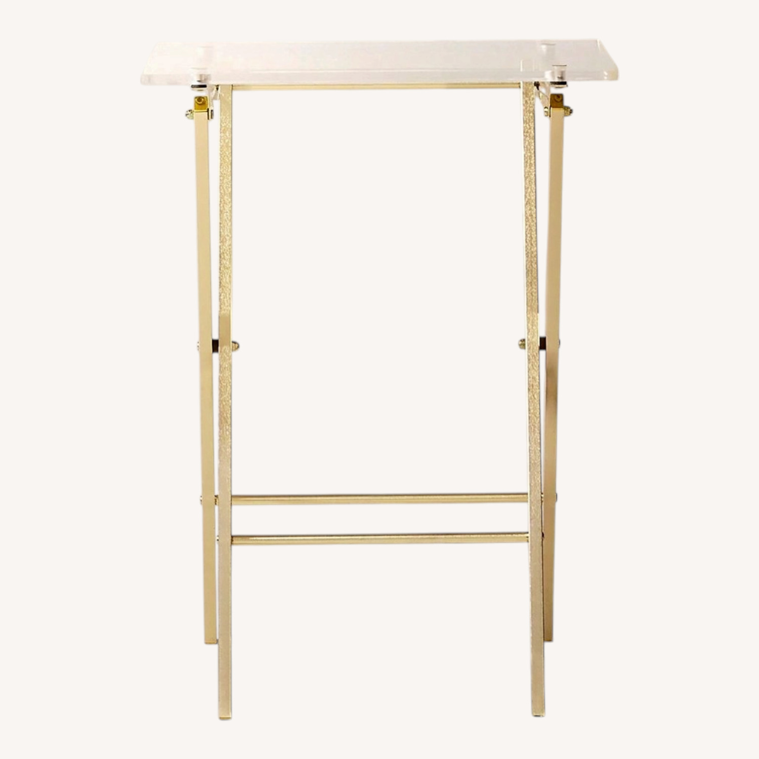 CB2 Novo Acrylic & Brass Folding Side Table - image-0