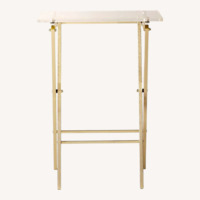 CB2 Novo Acrylic & Brass Folding Side Table