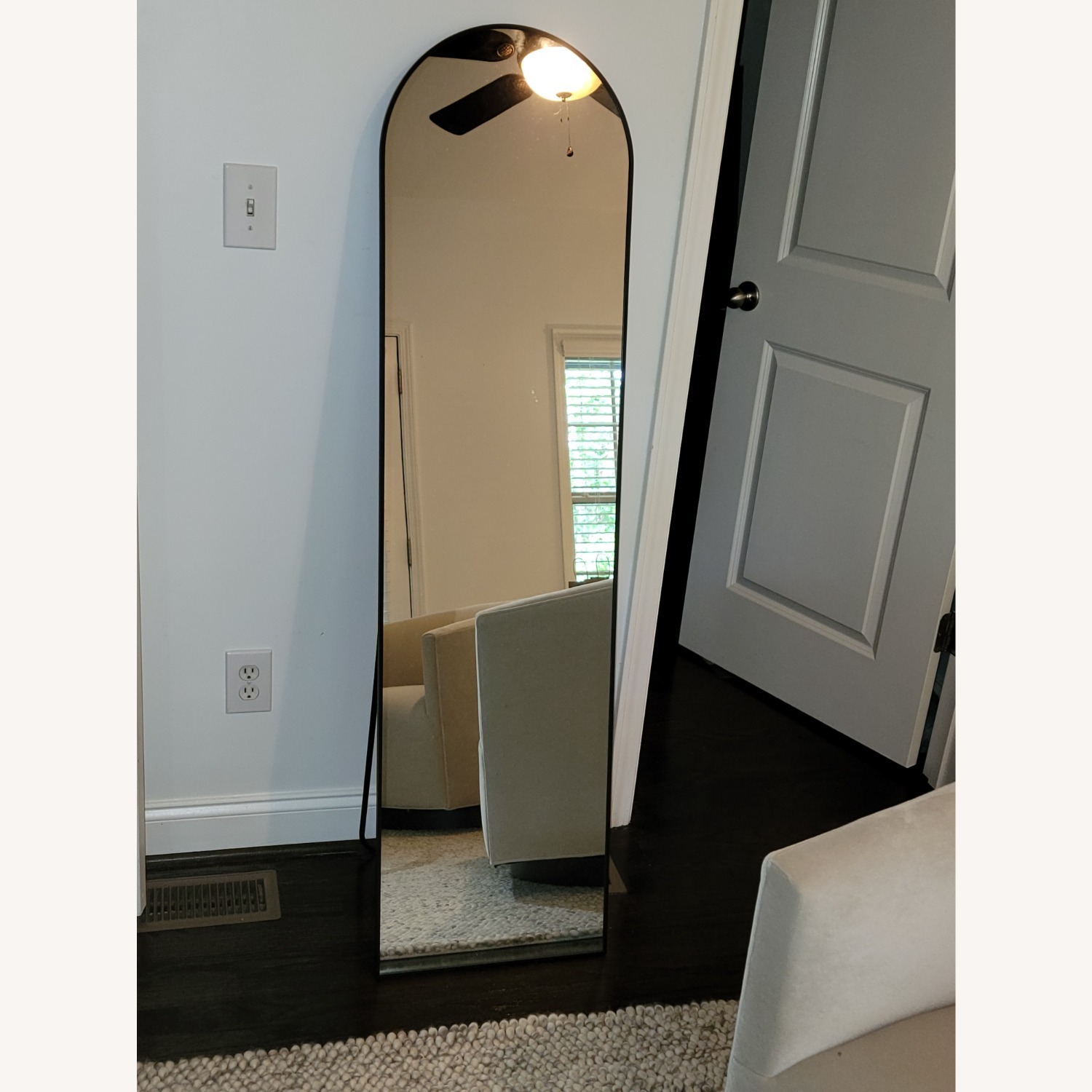 Modern Full-Length Floor Mirror – Black Frame - image-2