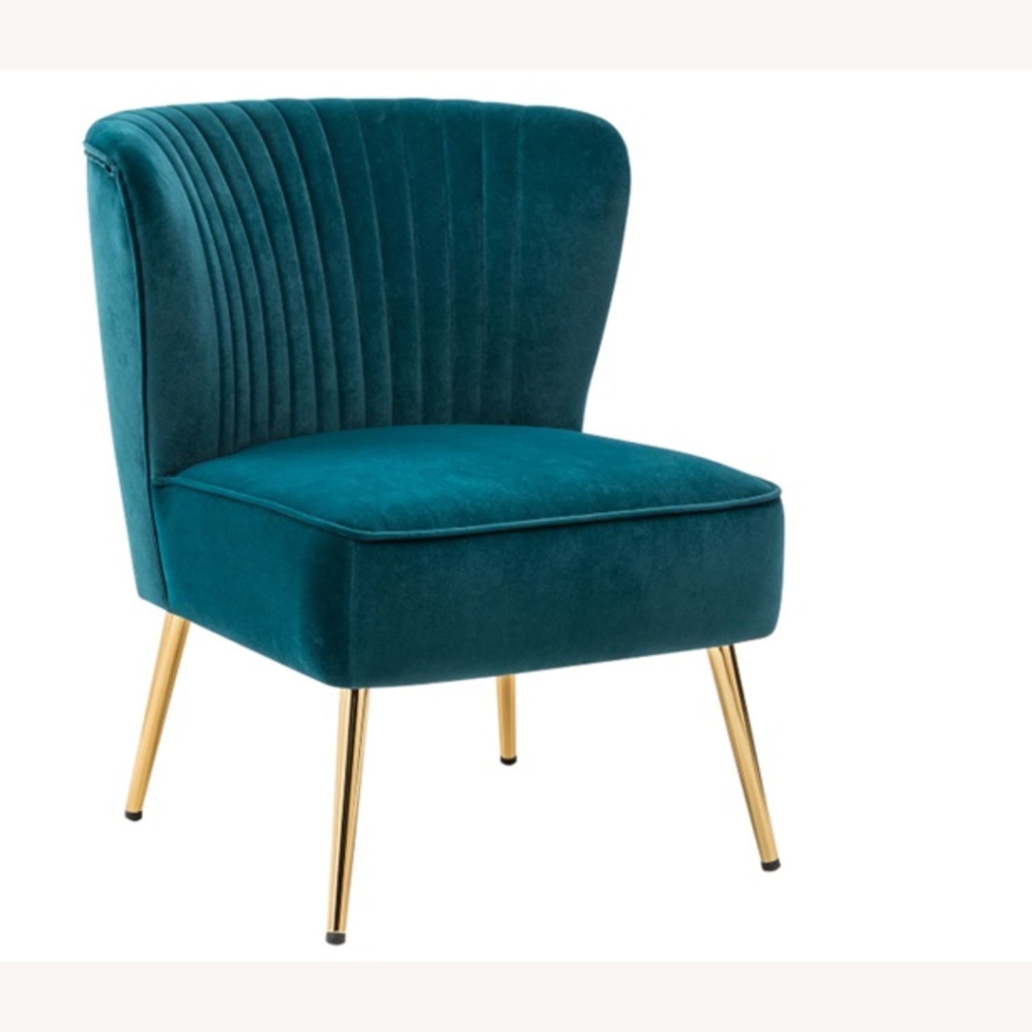 Blue Fabric Accent Chair - image-5