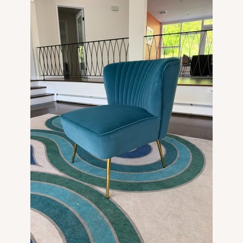 Used Blue Fabric Accent Chair for sale on AptDeco