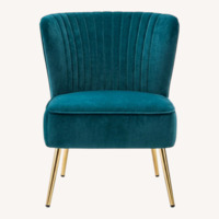 Blue Fabric Accent Chair