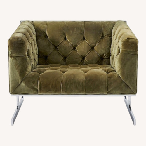 Used Milo Baughman Green Suede Armchair for sale on AptDeco