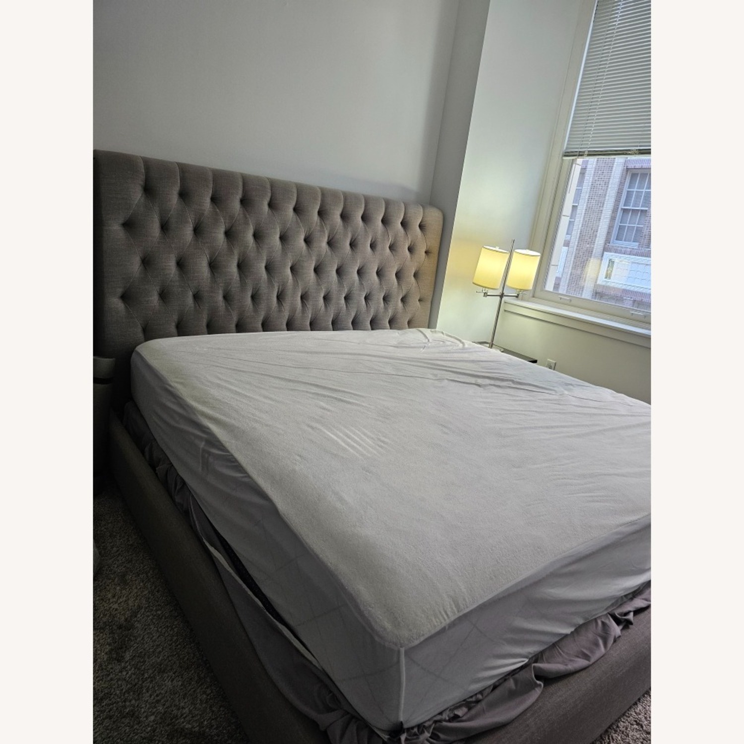 California King Light Gray Bed - image-3