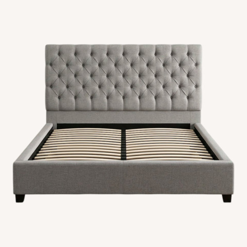 Used California King Light Gray Bed for sale on AptDeco