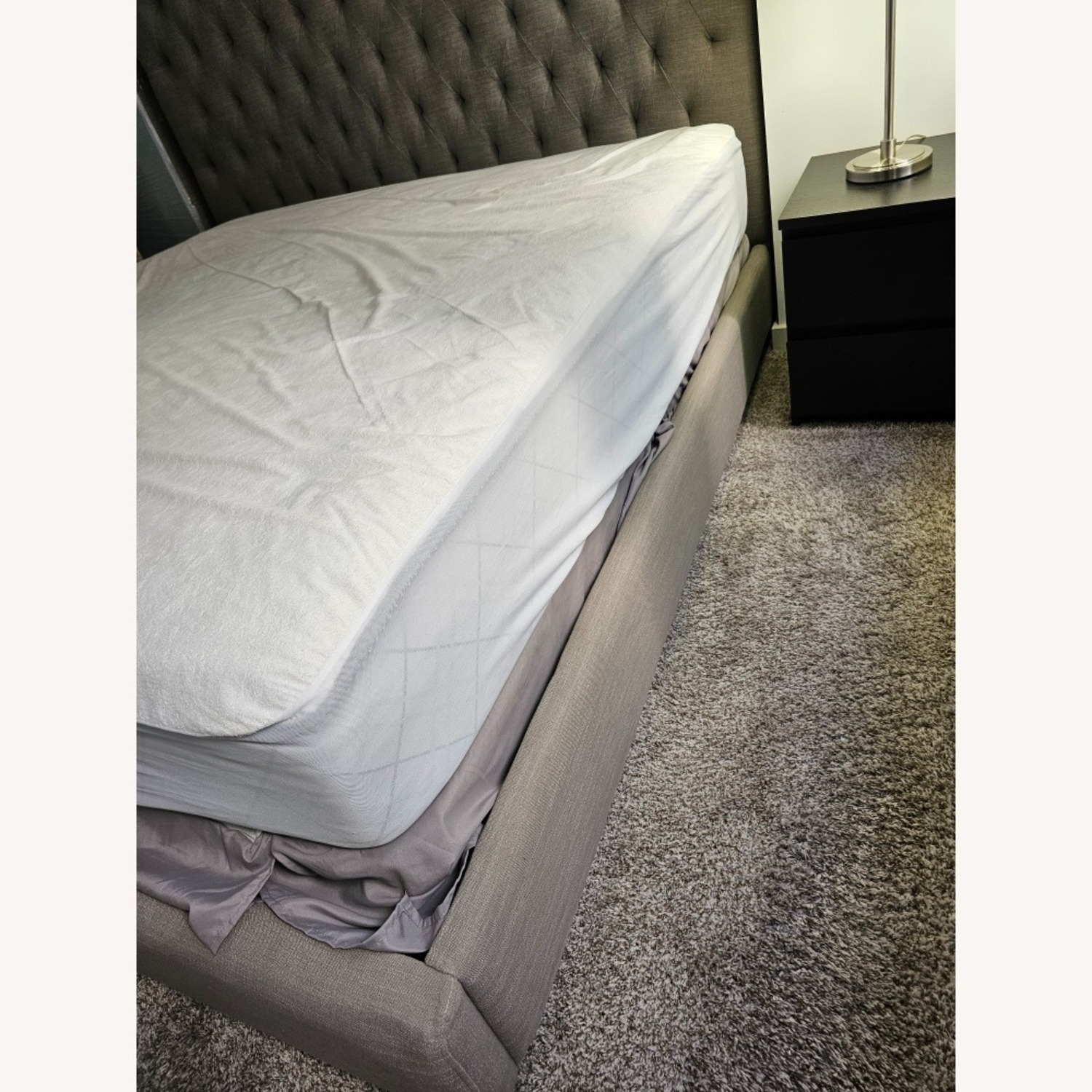 California King Light Gray Bed - image-2