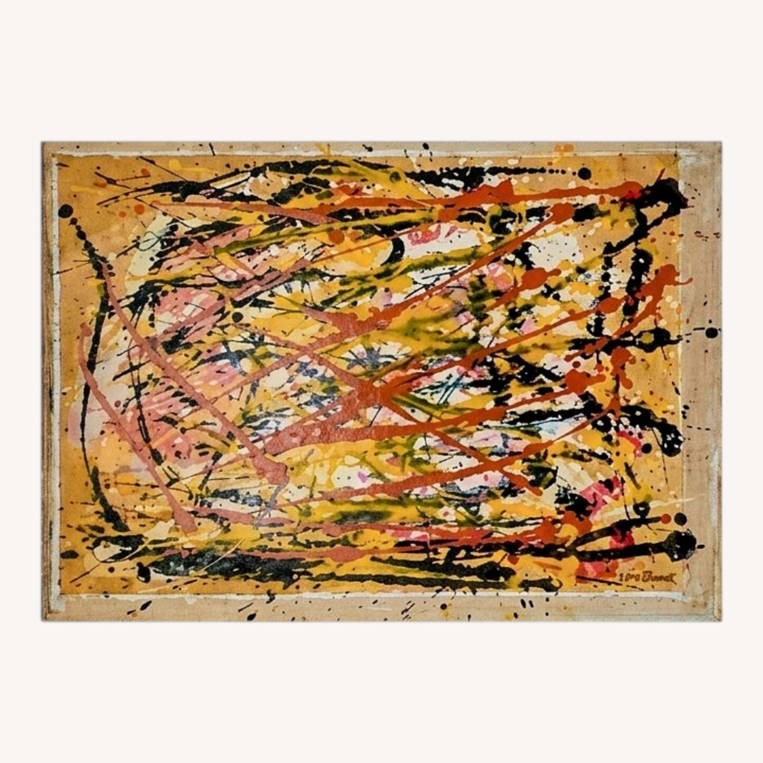 Jackson Pollock Yellow Gold Art - image-0