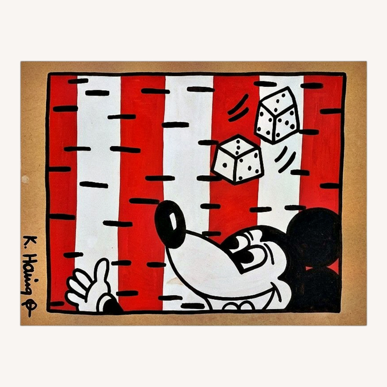 Keith haring Mickey Mouse With Dice - image-0