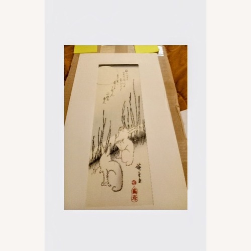 Used Qi baishi Woodblock Bunny Moon for sale on AptDeco