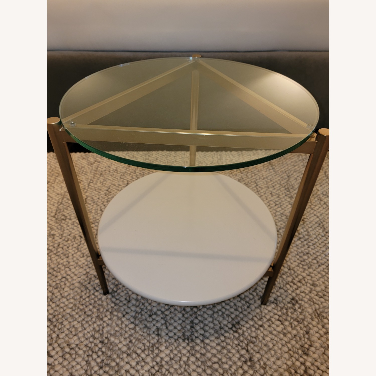 Modern Glass and Metal Side Table - image-2