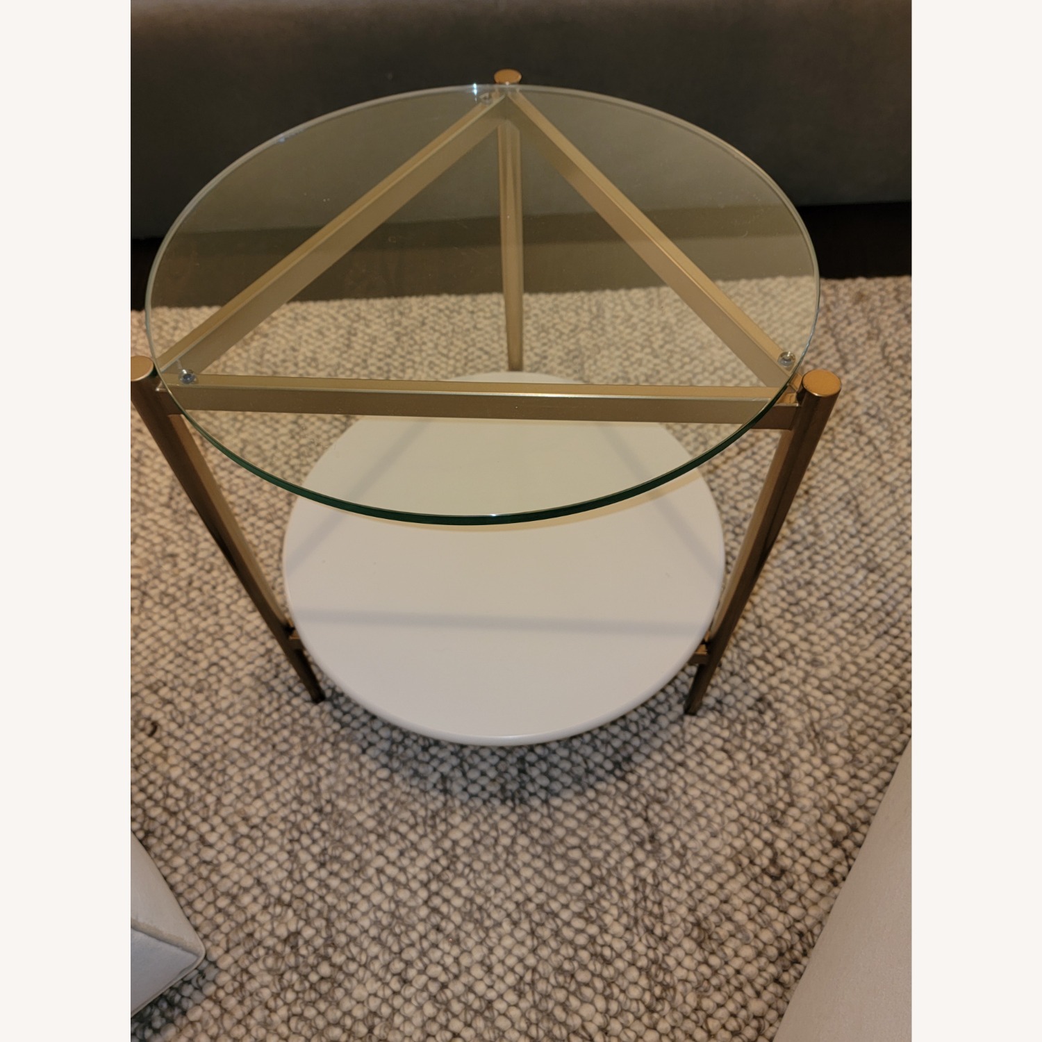Modern Glass and Metal Side Table - image-1
