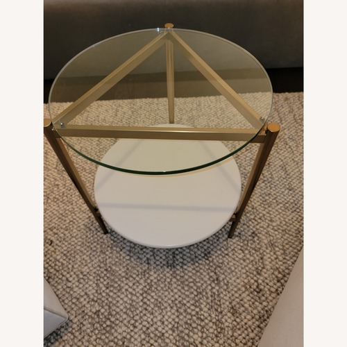 Used Modern Glass and Metal Side Table for sale on AptDeco