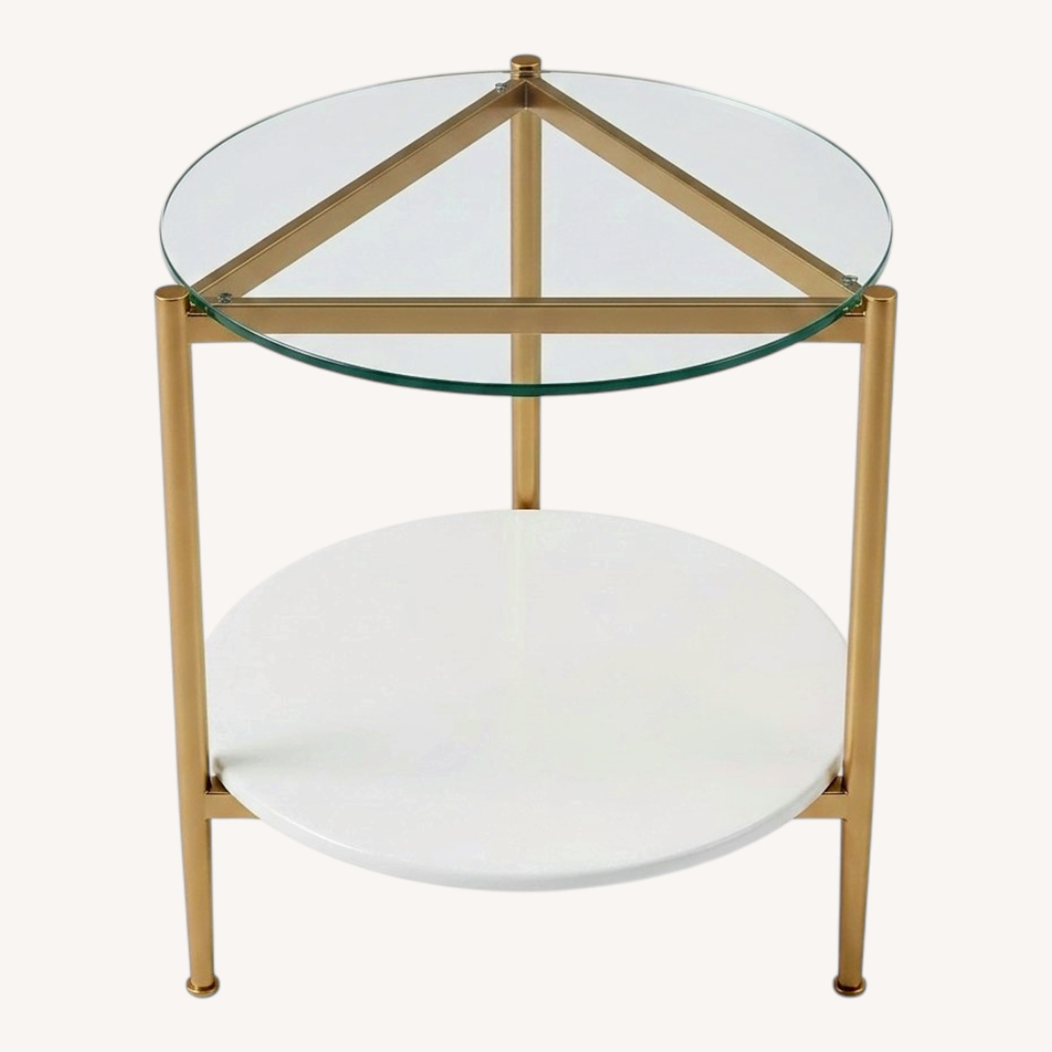 Modern Glass and Metal Side Table - image-0