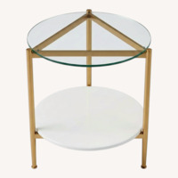 Modern Glass and Metal Side Table