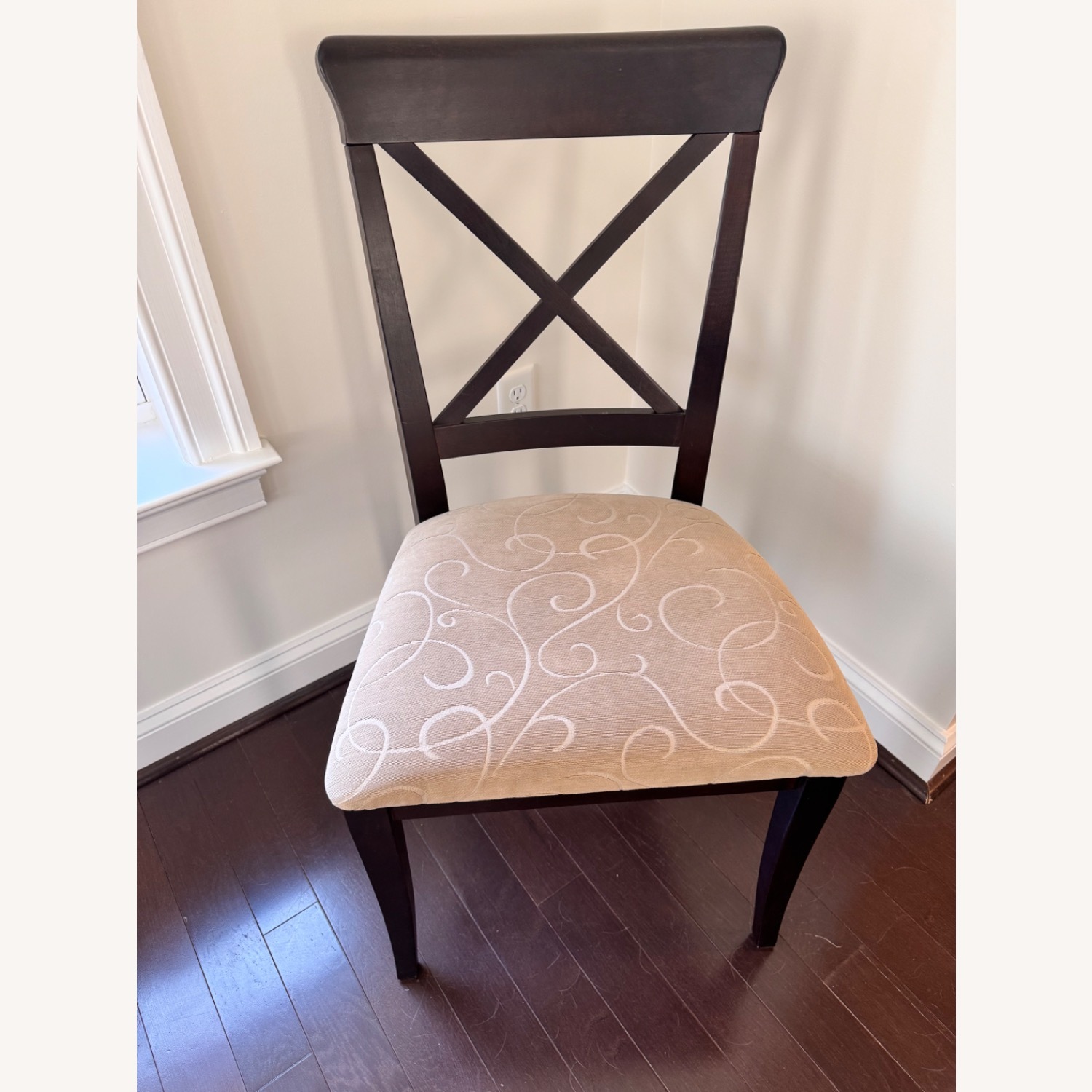 Ethan Allen Dark Brown Fabric Dining Chairs - image-2