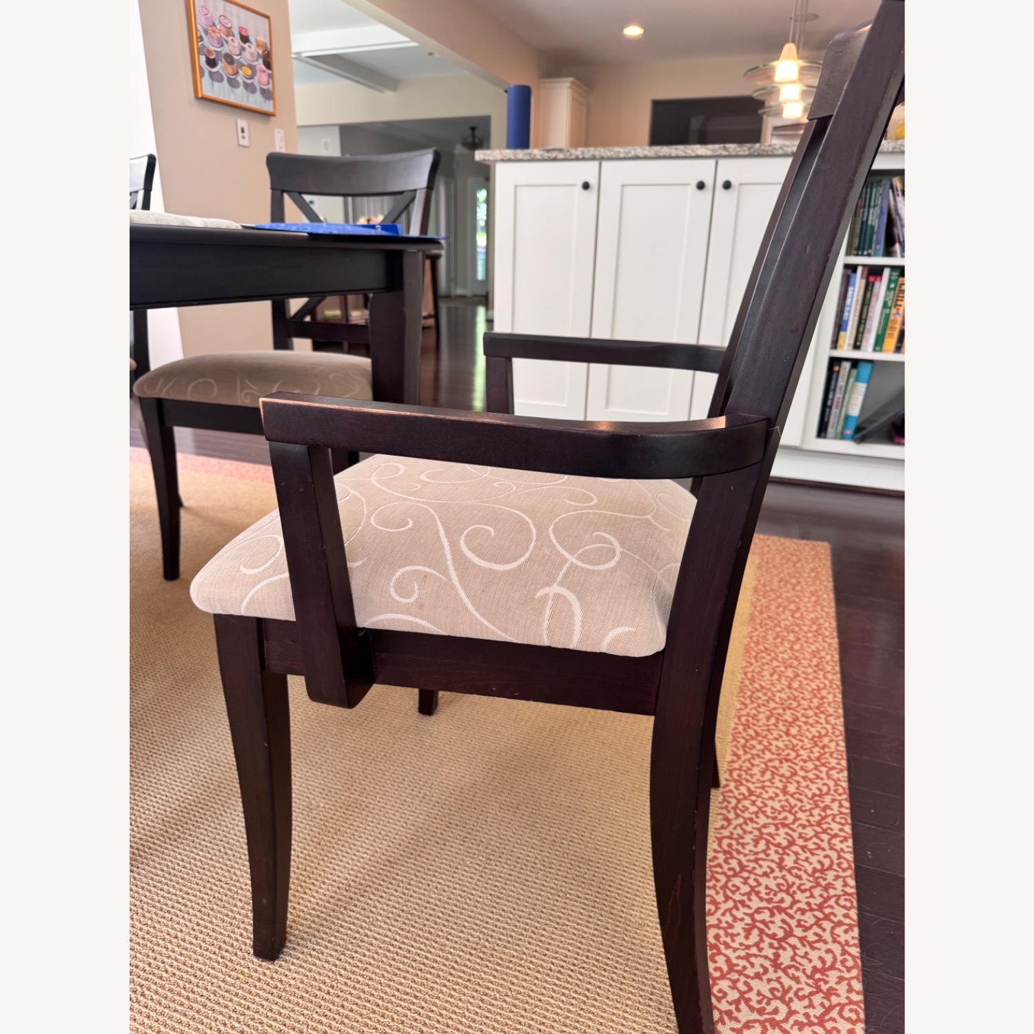 Ethan Allen Dark Brown Fabric Dining Chairs - image-4