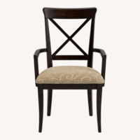 Ethan Allen Dark Brown Fabric Dining Chairs