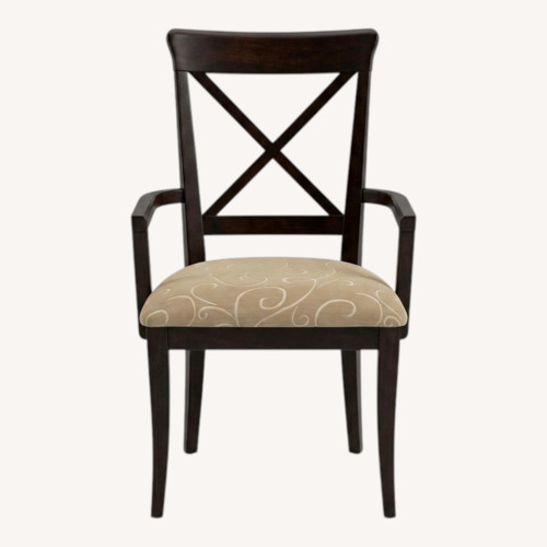 Used Ethan Allen Dark Brown Fabric Dining Chairs for sale on AptDeco