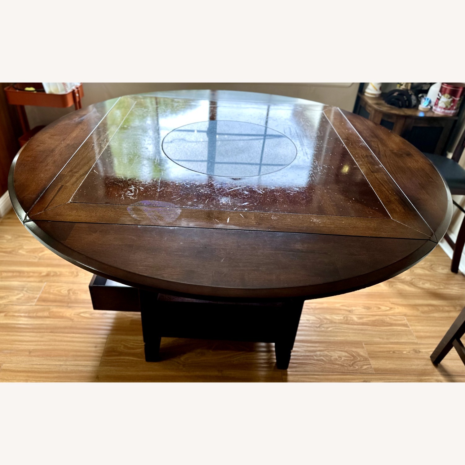 Dark Brown Wood Dining Table - image-6