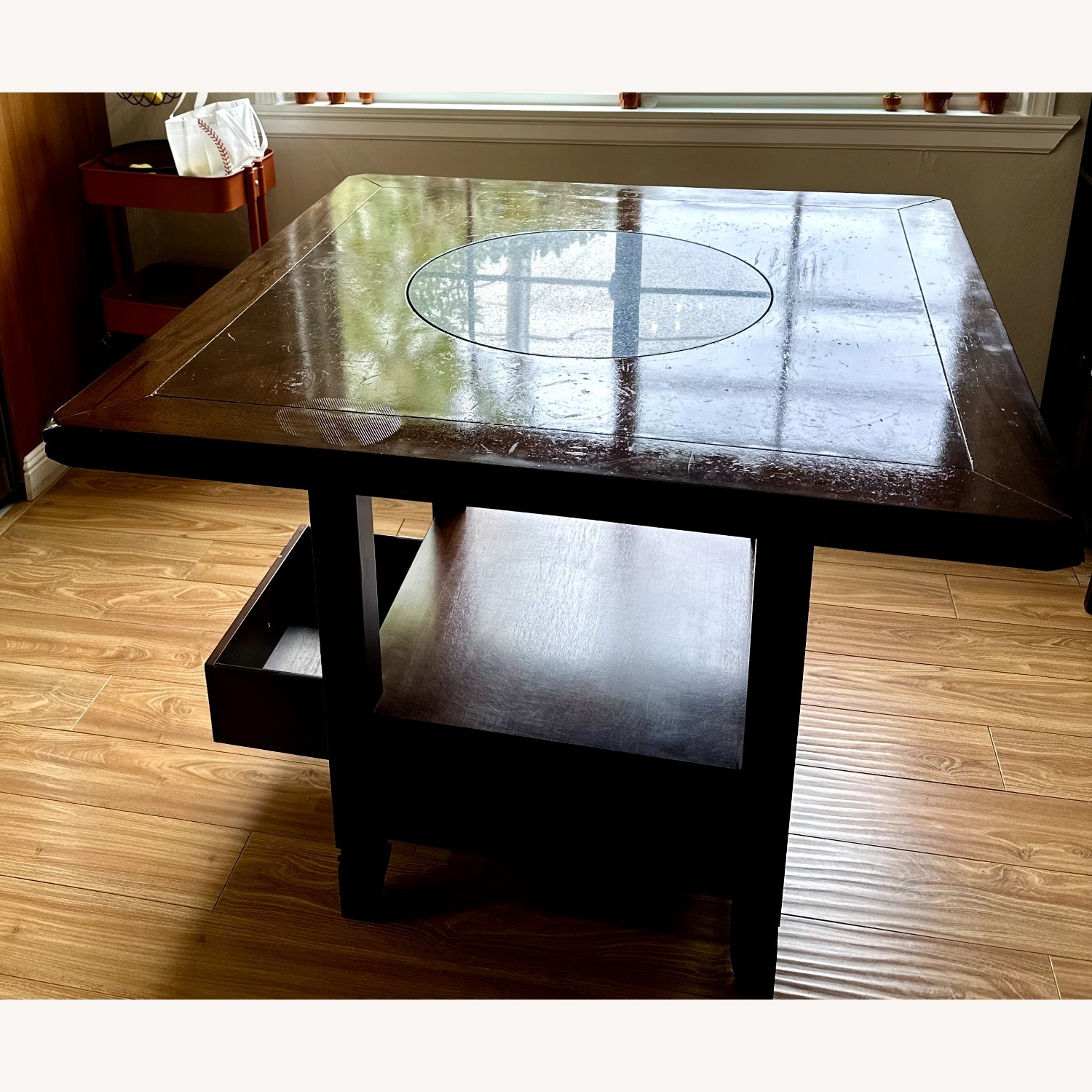 Dark Brown Wood Dining Table - image-12
