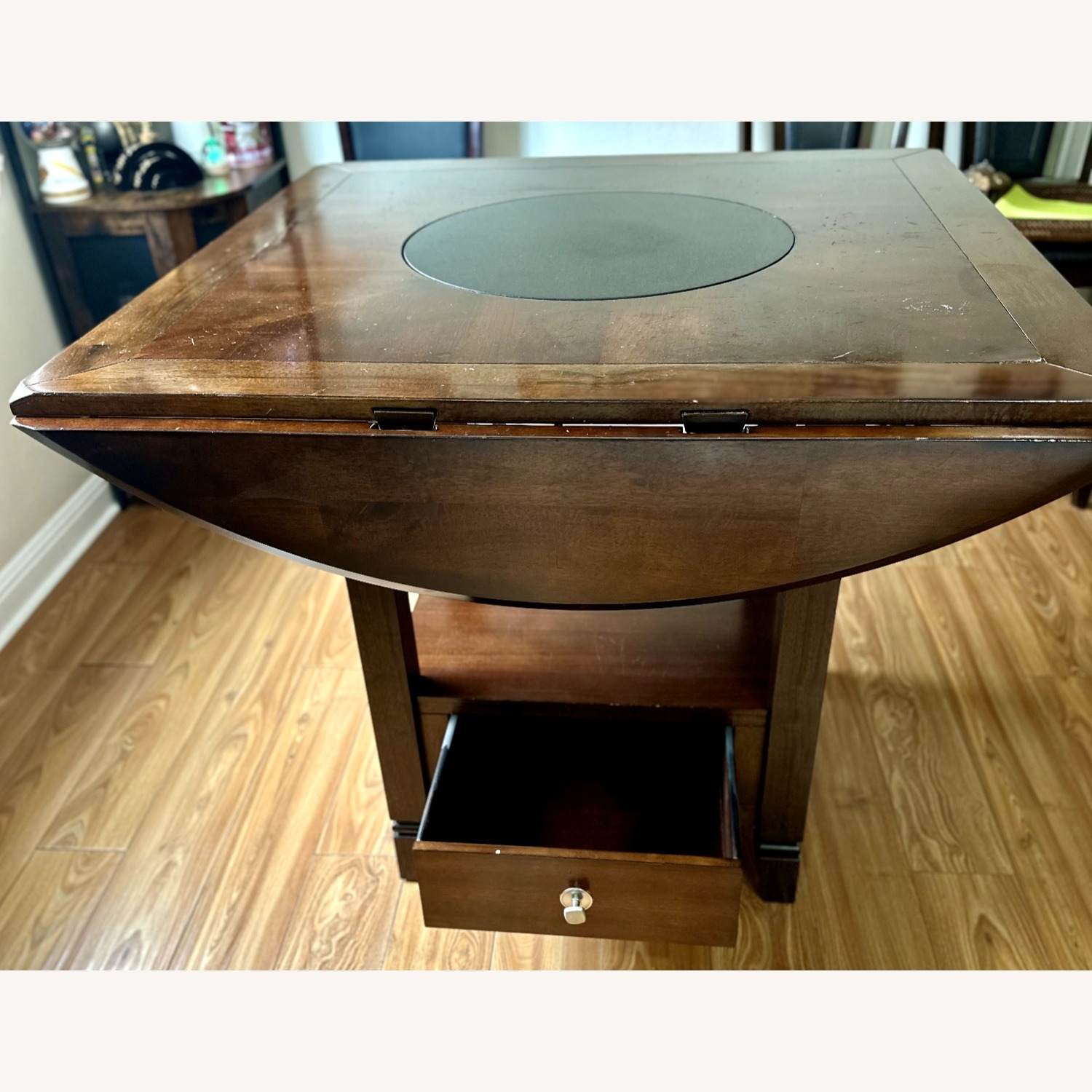Dark Brown Wood Dining Table - image-7