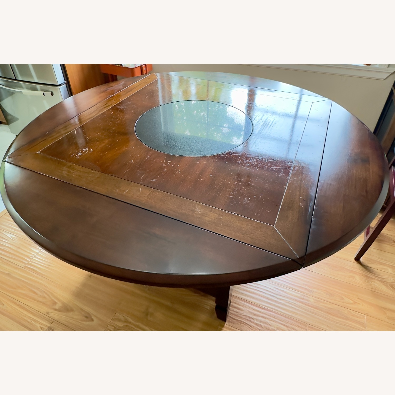 Dark Brown Wood Dining Table - image-5