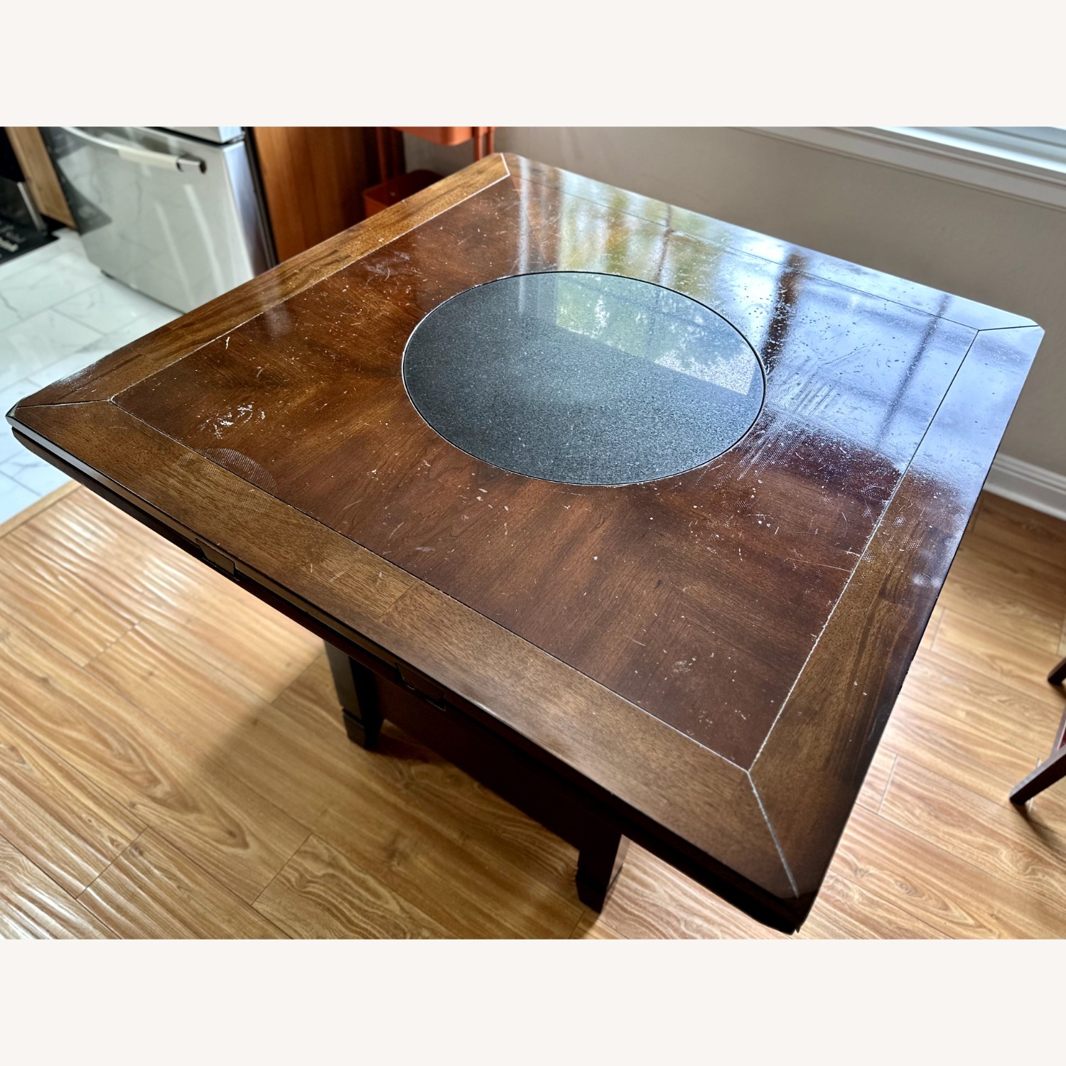 Dark Brown Wood Dining Table - image-11