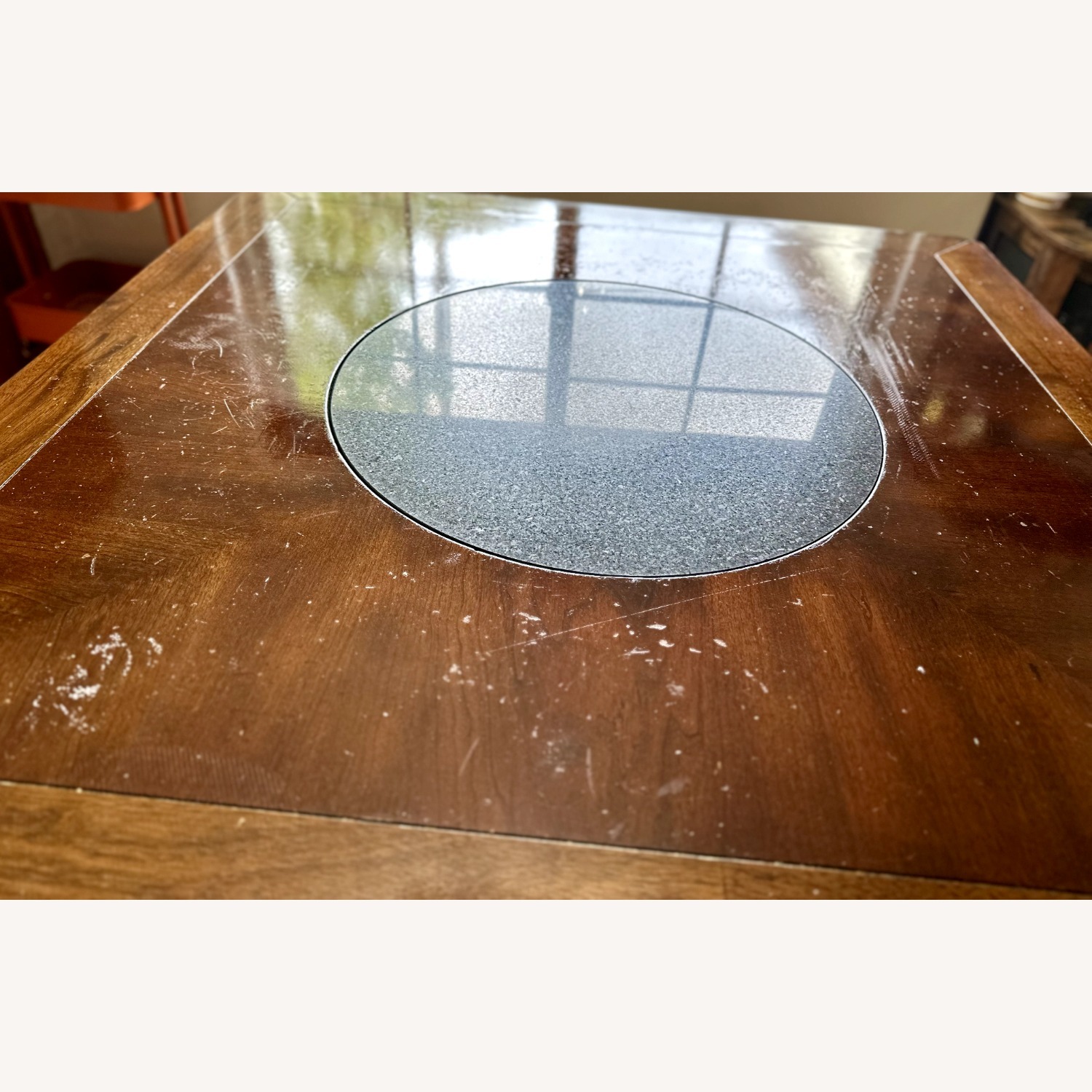 Dark Brown Wood Dining Table - image-9