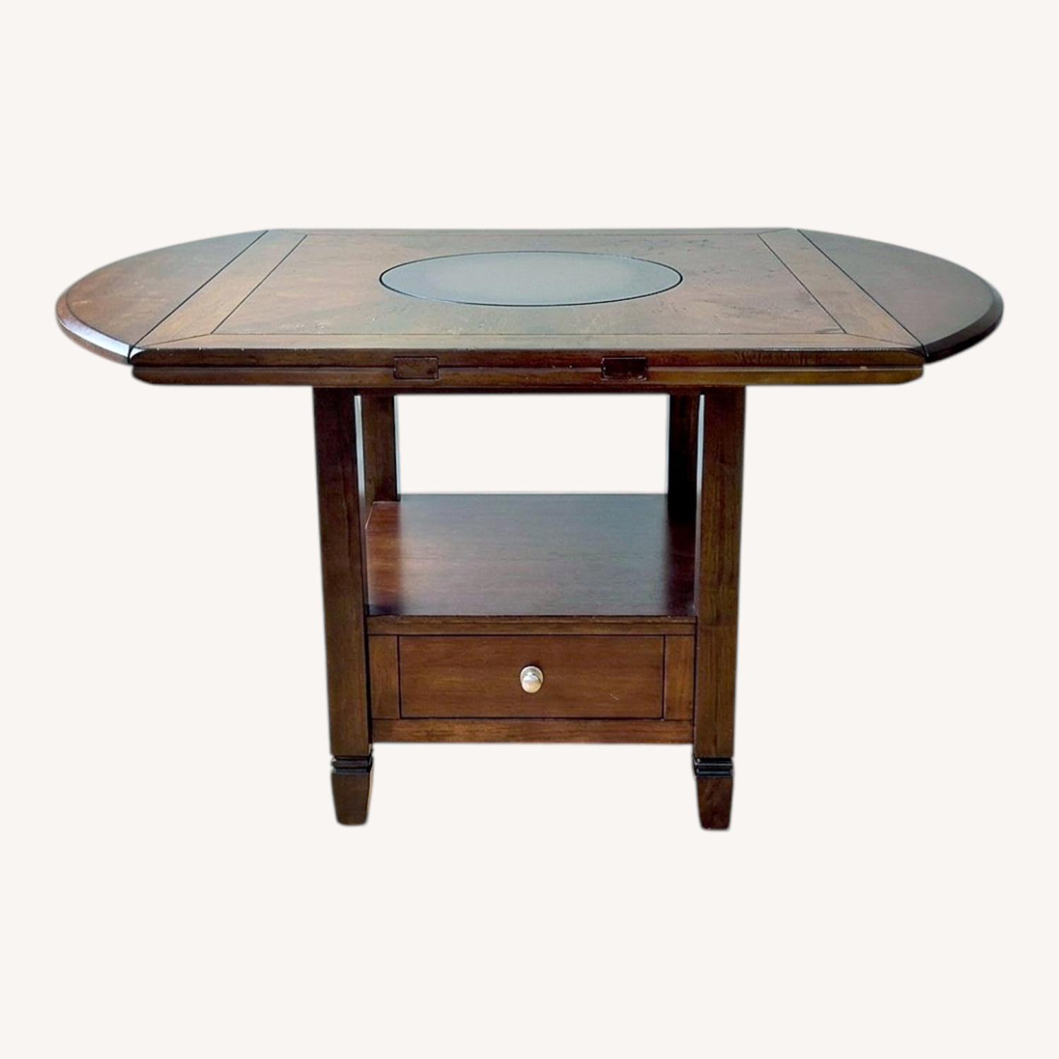 Dark Brown Wood Dining Table - image-0