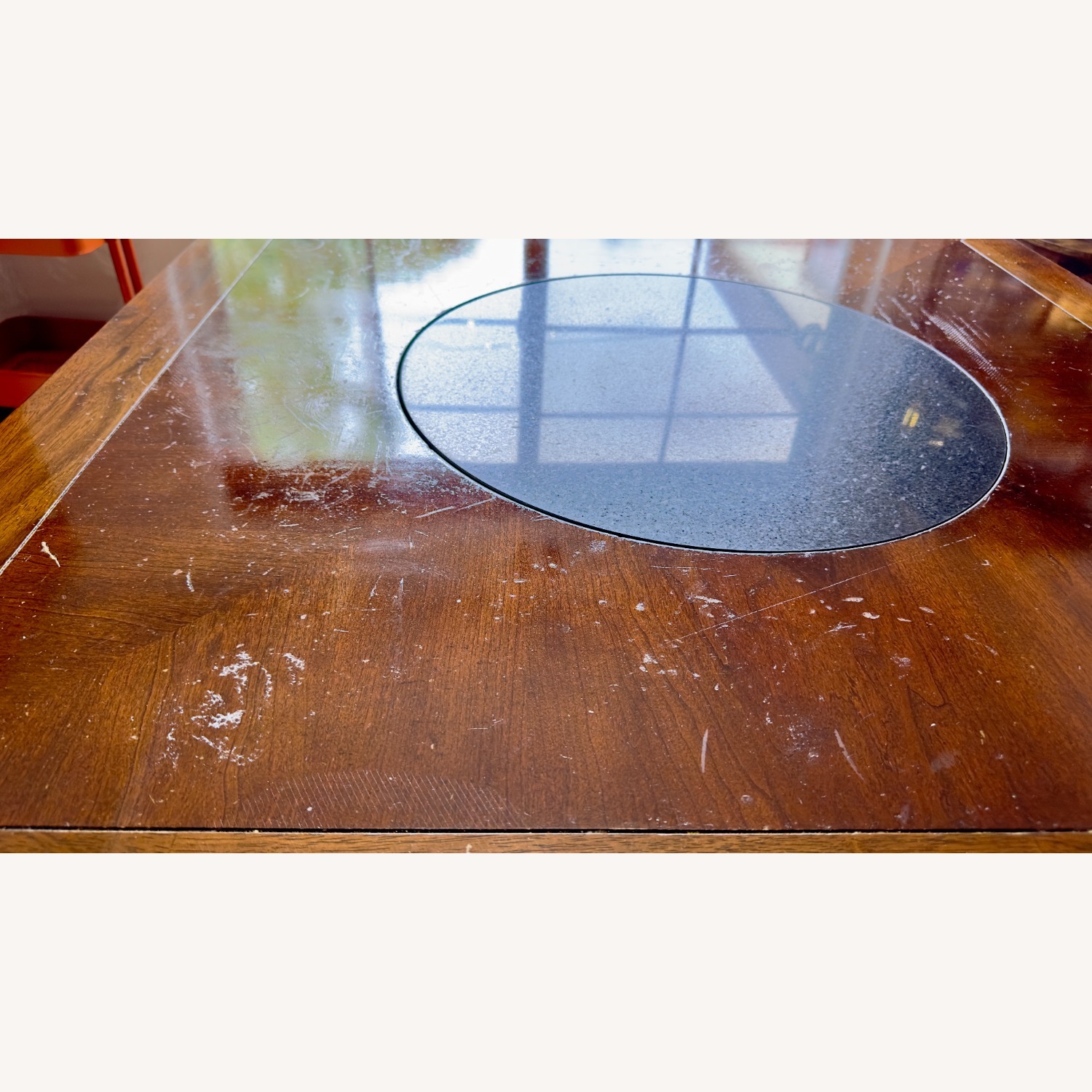 Dark Brown Wood Dining Table - image-2