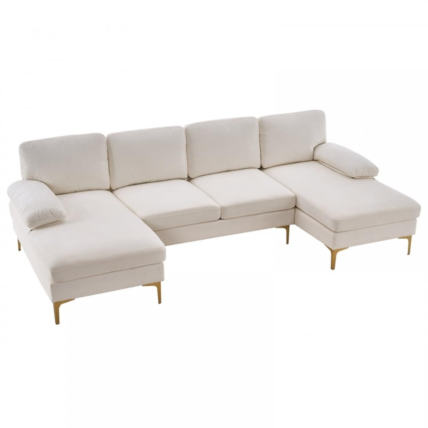 White U-shaped Sectional Sofa - image-4